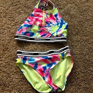 Justice sport multi-colored swimsuit
